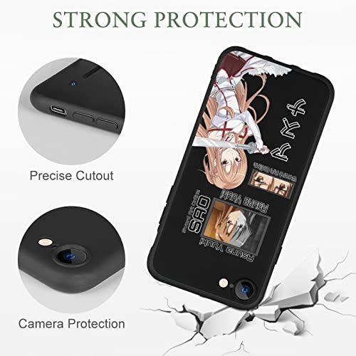 Staremeplz Ultra Thin Black Slim Shockproof Matte Tpu Silicone Back Protection Clear Cover Phone Case For Samsung Galaxy A52 5G Color08 Sword Anime Yuuki Asuna Girl Art #TOP2