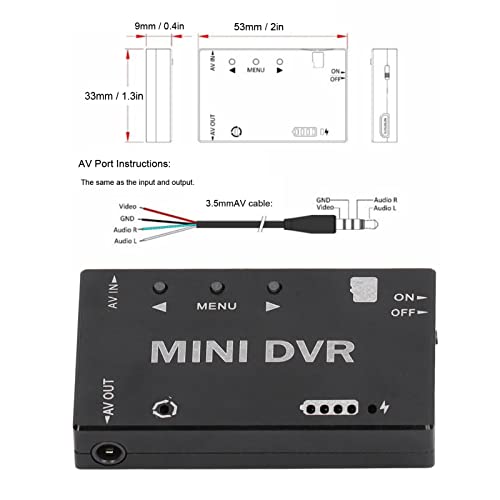 Dilwe Módulo de Grabadora de Video RC, Módulo Mini RC DVR Video NTSC PAL Conmutable Batería Incorporada Video Audio Módulo de Grabadora de Video RC