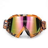 ATV Cycling Goggles Motorcross Motorcycle Safety Glasses for Women Men Youth Shatterproof Anti-UV Du