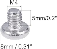 Vista 3 de uxcell Tornillos de máquina M4x5mm Pan Phillips Tornillo de cabeza cruzada 304 pernos de sujeción de acero inoxidable 20 piezas