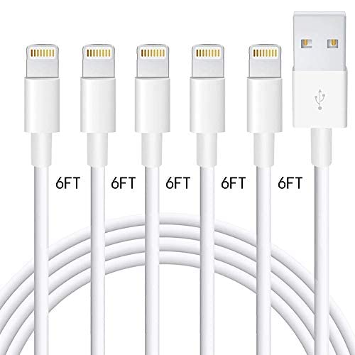 iPhone Charger Lightning Cables [Apple MFi Certified] 5Pack 6ft iPhone Fast Charging Cord Apple Phone USB High Speed Data Sync Cable Compatible iPhone 14/13/12/11 Pro Max/XS MAX/XR/XS/X/8/7/Plus/Mini