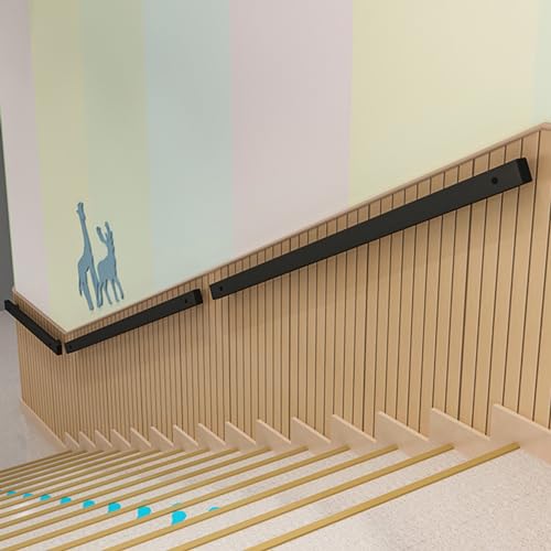 Rampe d'escalier intérieure antidérapante en bois mural