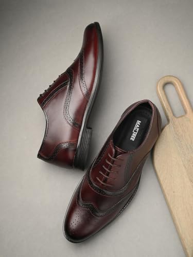 Image of MACTREE Men's Genuine Leather Brogue Lace Up Formal Shoes