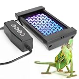 ECKPO Dimmable LED Reptile UVB Lamp, 8000 Hours UVB Duration for Much Longer Lifespan, Adjustable 4/8/12-Hour Cycles, Suitable for Tortoise and Gecko, 4W, S Size