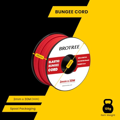 Brotree Elastic Cord Bungee Cord 2mm x 30m Elastic String Rope for DIY Crafts, Sewing, Beading, Jewellery, Necklace, Bracelet - Image 2