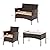 VINGLI 4 Pieces Outdoor Patio Furniture Set Wicker Patio Conversation Set with Coffee Table, Rattan Chair Patio Wicker Sofa Set for Yard,Pool or Backyard (Brown)