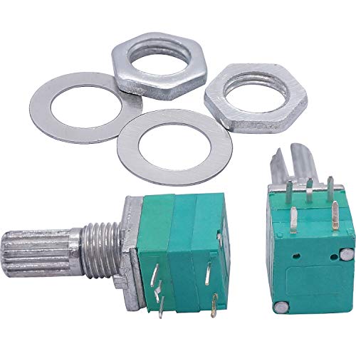 Twtade 12Pcs Single Linear Rotary Seal Amplifier Potentiometers Type With Switch 5K,10K,20K,50K,100K,500K（Each 2）Ohm Knurled Shaft 5Pin Rk097N-5-5K-500K #TOP2