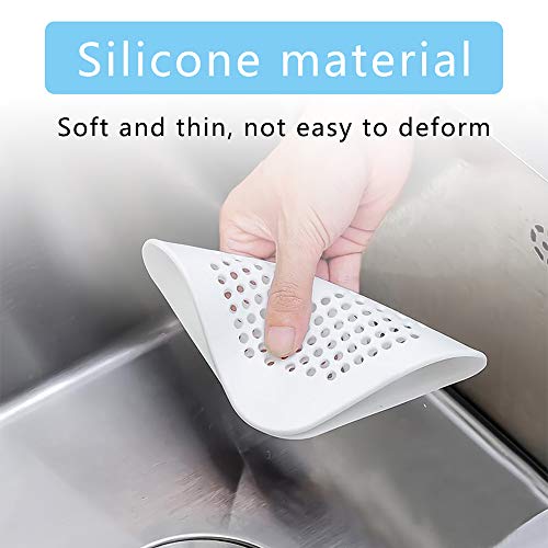 Drain Hair Catcher Square Silicone Trap Shower Drain Cover With Suction Cups For Bathroom Bathtub Kitchen Filter Flat Strainer, 2 Pack #TOP4