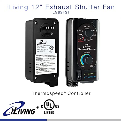 iLIVING Exhaust Fan Thermospeed Temperature Controller and Speed Controller, Black, ILG8SFST by iLiving - Used condition - US$25.92