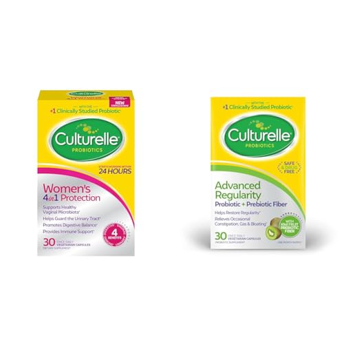 Culturelle Women's 4-in-1 Daily Probiotic + Advanced Regularity Daily Probiotic for Women & Men, 30 Count Each