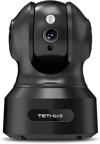 TETHYS Wireless Security Camera 1080P Indoor [Work with Alexa] Pan/Tilt WiFi Smart IP Camera Dome Surveillance System w/Night Vision,Motion Detection,2-Way Audio,Cloud for Home,Business, Baby Monitor