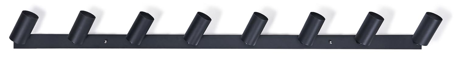 Anbauleuchte Viki - Aufbauleuchte Wand und Decke - Aufbaustrahler GU10 - Aufbauleuchte Strahler Lampe x8 - Deckenstrahler aus Metall - Schwarz, 1400 x 164 x 60 mm