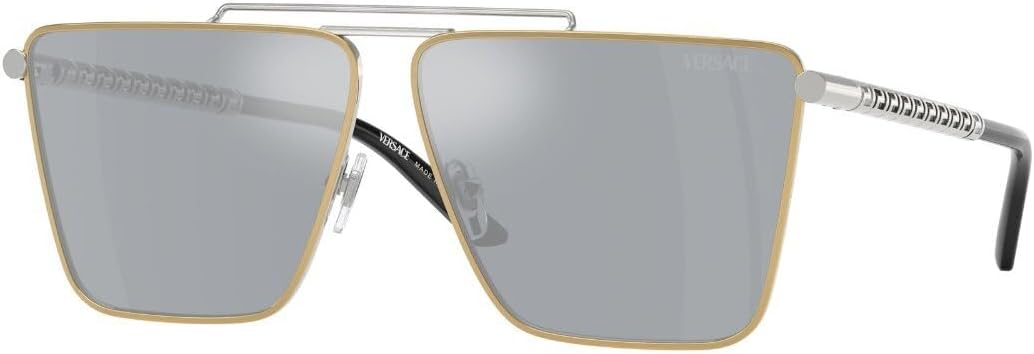 Versace Man Sunglasses Gold Frame, Dark Grey Lenses, 64MM