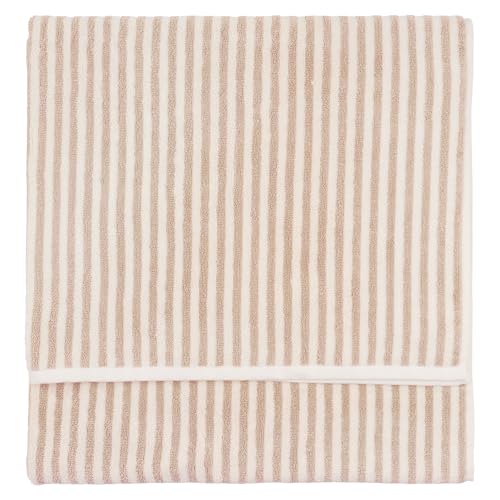 Yard Hebden Serviette De Bain – Ultra Doux 100% Coton Éponge À Rayures Luxe Serviette De Bain (Naturel – 70x130cm)