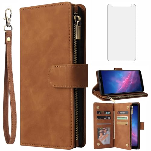 Étui pour Cloud Mobile Stratus C7 Asuwish avec protection écran verre trempé et porte-cartes
