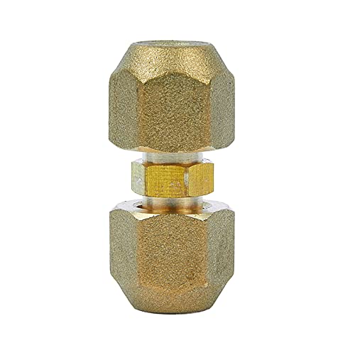 Timsec 2Packs Ac Copper Pipe Extension Joint Connectors, Air Conditioning Pipe Coupling Adapters With Flare Nuts And Connectors, Free Welding, For Butt Copper Tube Diameter 1/4" (6.35Mm) #TOP2