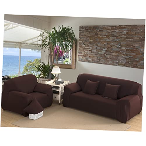 Housse de canapé extensible brune anti-déchirure contre les griffes - 5