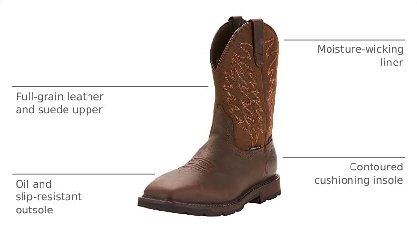 Image of ARIAT Men's Groundbreaker Wide Square Toe Waterproof Steel Toe Work Boot