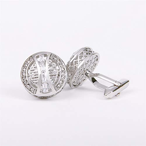 Knipsel mannen ronde manchetten knopen zilveren shirt diamant hakken vs stropdassen - Image 6