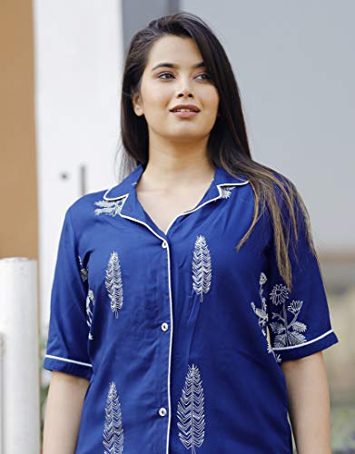 Image of ARYAN Women's & Girl's Rayon All Over Print Night Suit Set Pack of 1
