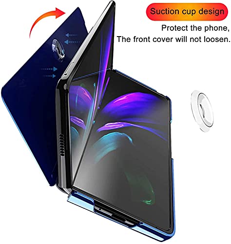 Capa compatível com Samsung Galaxy Z Fold 2, capa flip ultrafina, espelhada, visualização transparen