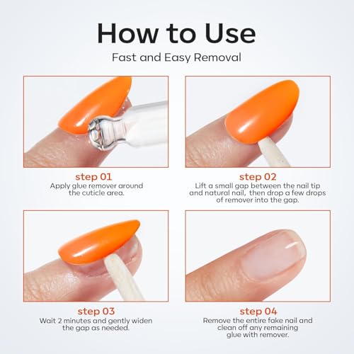Image of modelones 30 ML Nail Glue Remover for Press On Nails Base Top Coat, Upgrade Clear Stick On Nails Remover for Acrylic Tips
