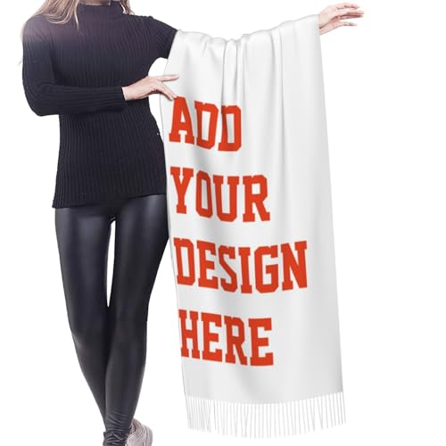 Custom Cashmere Scarf Personalized Long Warm Scarfs For Women With Your Text/Picture/Logo Custom Shawl For Christmas Gifts2