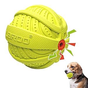 LaRoo Hundespielzeug Hundeball Squeaker, Langlebiges Naturkautschuk Hund Fußball, Quietscher Werfen Hundebälle, Kauspielzeug für Kleine & Große Hunde.…