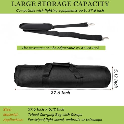 BLIRITEL 27.6 inch Tripod Carrying Case, Heavy Duty Padded Tripod Bag with Shoulder Strap for Light Stand,Monopods,Umbrellas,Softbox,Boom Stands and Photography Accessories (27.6 x 5.12 Inch)