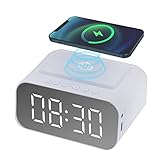 Función de carga inalámbrica: este es un reloj despertador con estación de carga rápida de 10 W, adecuado para la mayoría de los modelos principales con carga inalámbrica en el mercado. No hay necesidad de conectar y desconectar el cable USB. Proporciona comodidad para colocar y cargar tu teléfono al mismo tiempo.