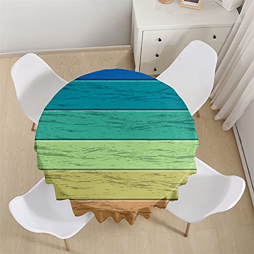 Nappe ronde 3D haut de gamme pour table circulaire, modèle imperméable multicolore 90cm