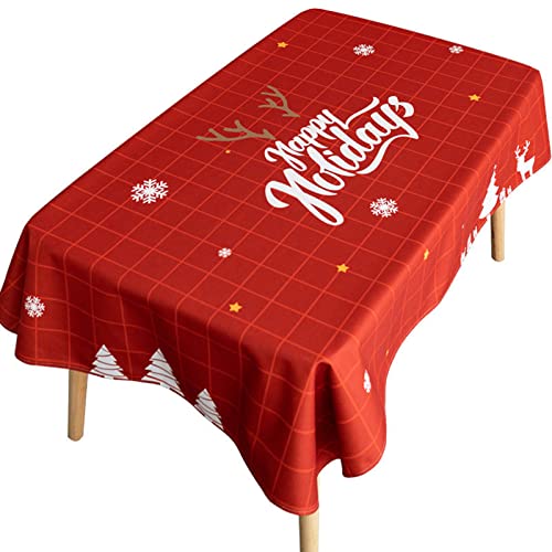 Tovaglia natalizia rettangolare tovaglia tovaglia impermeabile lavabile tovaglia antimacchia per interni ed esterni decorazioni da tavola per feste di Natale