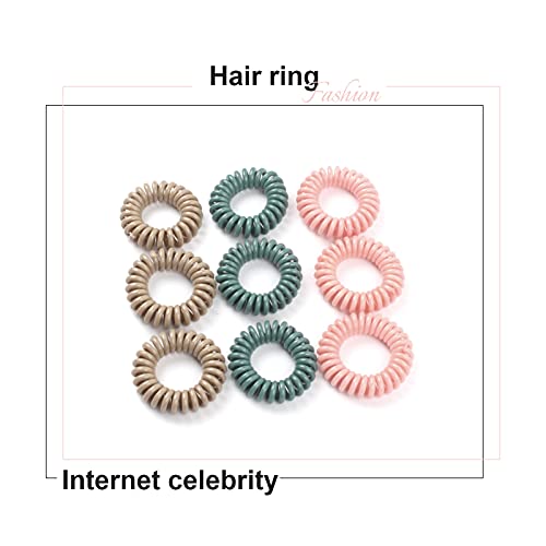 Yeepsys Hair Ties, Coil Hair Ties, Phone Cord Hair Ties, Hair Coils Elastic Hair Band With Strong Grip (S, Mix E) #TOP4