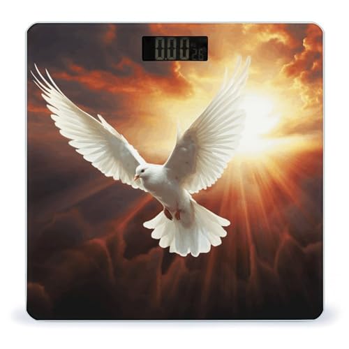 Báscula de baño digital con pantalla LCD y vidrio templado miniatura 1