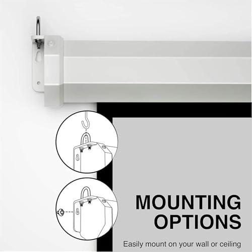 Image of BIG VUE 100 Inches Motorized Projector Screen with ALR Grey Fabric | Electric Projection Screen | Home Theatre Screen with Remote Control (100 Inch, 16:9 Aspect Ratio)