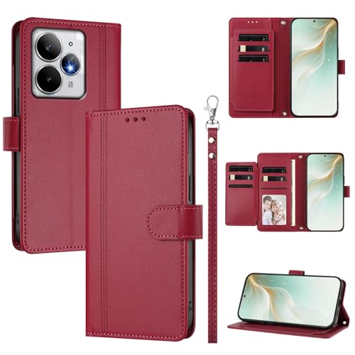 �X�}�z�P�[�X �Ή��@�� for Realme Neo7 Turbo �X�}�z�P�[�X�y�E�H���b�g�f�U�C�� �f���A���J�[�h�X���b�g �L���b�V�� �t���b�v���X�^���h �����h�~�zRed