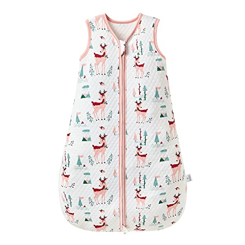 Baby Schlafsack 1.0 Tog 100% Baumwolle Ganzjahres Schlafsack Babyschlafsack Kinder, 1.0 Tog für Jungen und Mädchen 76CM/Baby Höhe 80-90cm