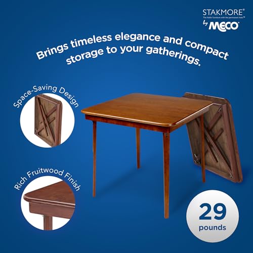 Meco 0056.00841 Stakmore Straight Edge Solid Wood Folding Card Table thumb #3