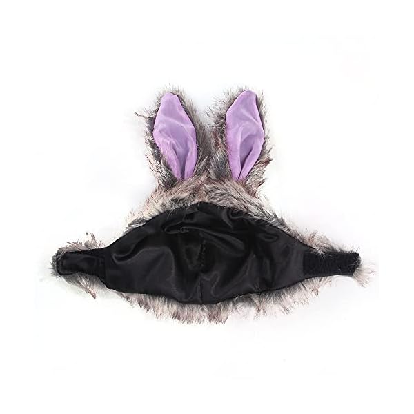 Greus cute bunny rabbit hat with ears halloween pet costume for cats small dogs plush easter party costume dress up accessory headwear headgear wig costume - image 6