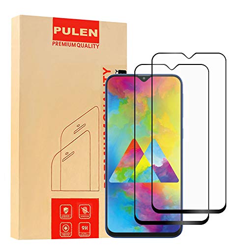 [2 Pack] PULEN for Samsung Galaxy M20 Screen Protector,Full Screen Coverage HD No Bubble Anti-Fingerprints 9H Hardness Tempered Glass for Samsung Galaxy M20,6.3'' 2019 (Black)