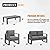 Vakollia Outdoor Aluminum Furniture Set - 4 Pieces Modern Patio Conversation Sets Metal Sectional Sofa with Coffee Table