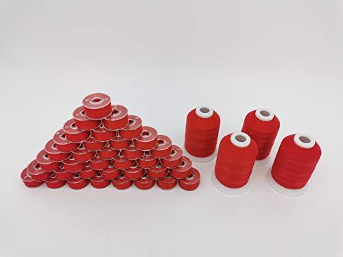 Combo de costura DOUBLELIN Size L Rojo 36 bobinas + 4 conos miniatura 1