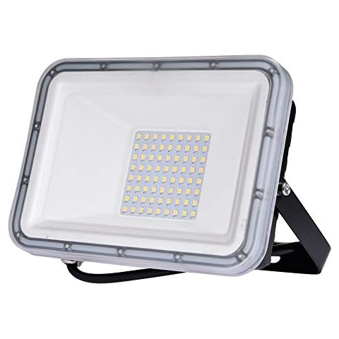 Viugreum LED Floodlights Outdoor, 50W 4000LM Security Lights Mains Powered, IP65 Waterproof Flood Light, 3000K Warm Whitewall Lights LED Spotlight for Garden, Garage, Barn, Courtyard Cover