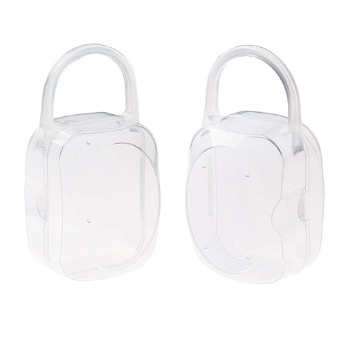 Miniatura 2 de Accmor Funda para chupete con asa, sin BPA, caja universal para chupete para viajes, transparente, paquete de 2