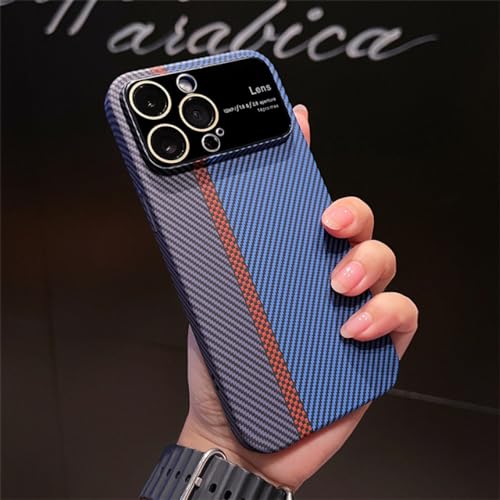 Coque iPhone 14 Pro Max rigide anti rayure objectif photo en carbone PC rouge