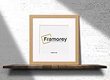 FRAMOREY Square Oxford Flat Wooden Effect Picture Frame, 22x22" Size Oak Photo Frame With 18x18" Size White Mount, Photo Print Frame, Best Photo Frames For Birthday Gift - Image 1