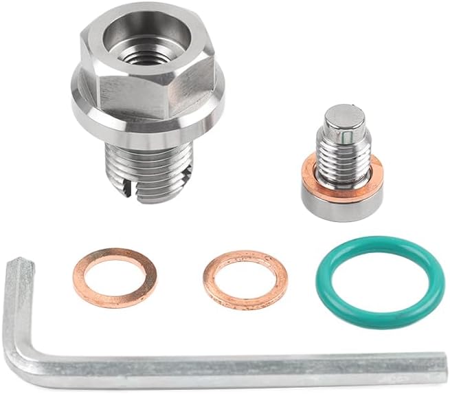 Liru 1/2"x20 Oil Drain Plug Piggyback Self-tapping Thread Repair Kit CNC Silver for Harley Models