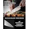 Huusk Knife Set with Block - 14 Pieces Premium Stainless Steel Japanese Knives Set for Kitchen with Ergonomic Ivory White Handle Natural Wood Block Housewarming Gift for Women Men