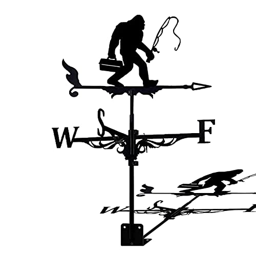Girouette orang-outan scène de ferme rétro outils de mesure en métal