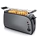 Arendo - Tostapane automatico Déjeuner - Toaster a 4 fette - Attacco per panini - 7 livelli di doratura - 1500W - Vassoio Raccoglibriciole Smontabile - Alluminio Design Cool Grey